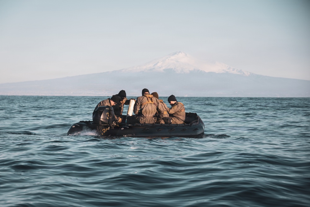 U.S. Recon Marines Deploy Sonobuoys Off Italy’s Coast