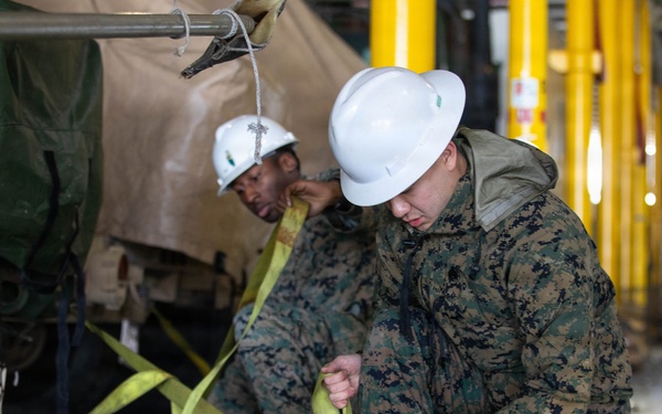III MEF Load Equipment onto USNS Guam at MCAS Iwakuni