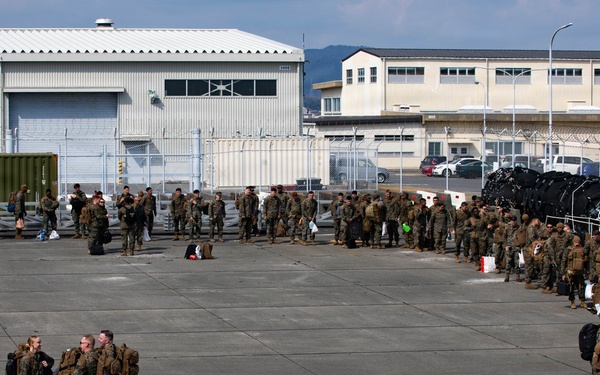 III MEF Load Equipment onto USNS Guam at MCAS Iwakuni