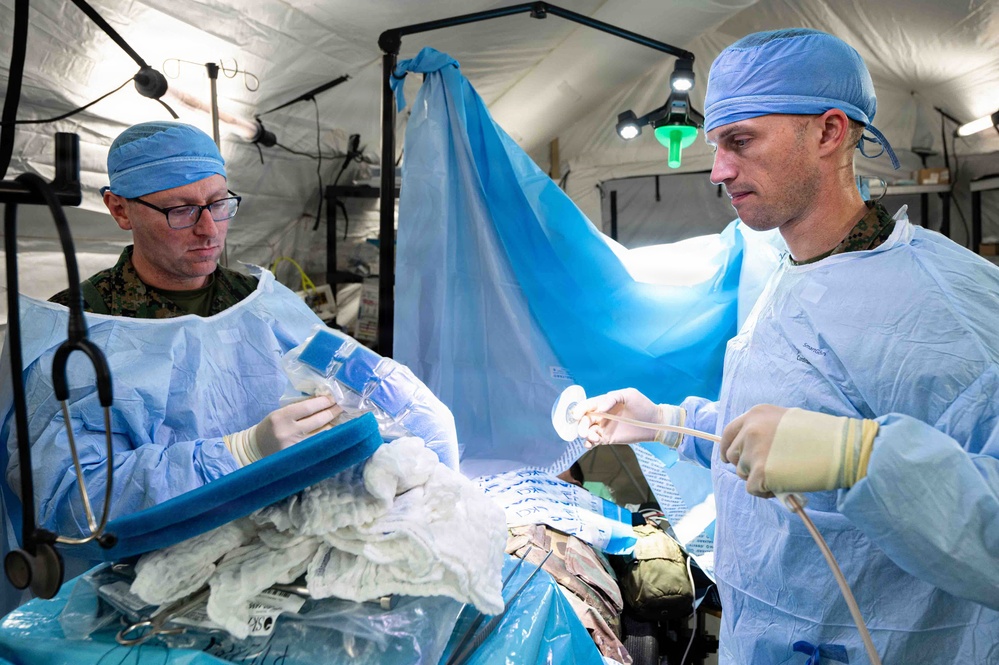 BM26: U.S. Airmen and Marines simulate austere medical operations