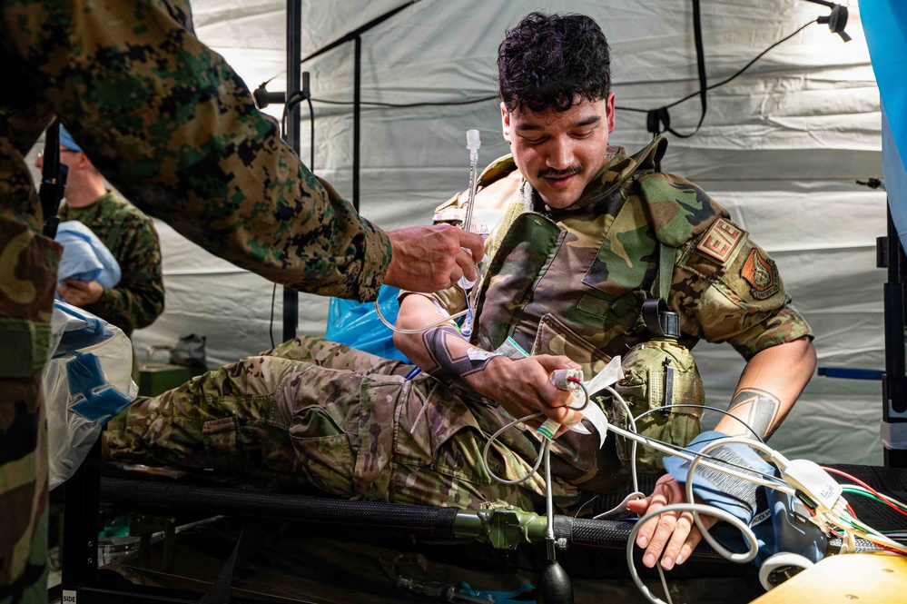 BM26: U.S. Airmen and Marines simulate austere medical operations