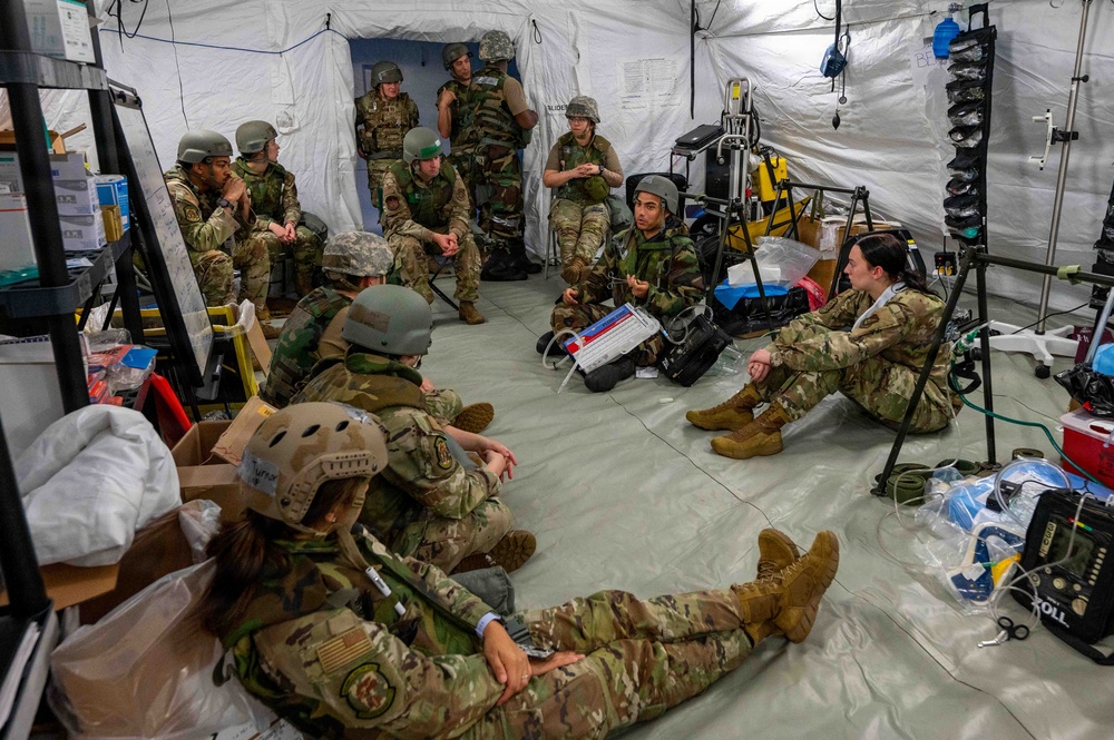 BM26: U.S. Airmen and Marines simulate austere medical operations