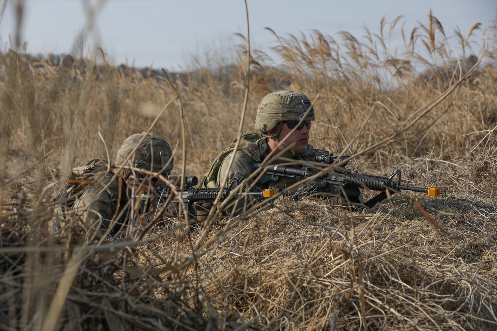 Soldiers pull security in brush