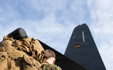 German-French Air Squadron Transports U.S. Marine Rifle Company for First Time in NATO History