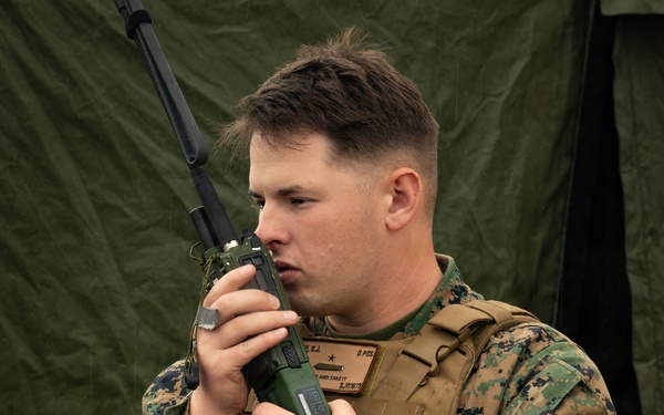 7th Communication Battalion Marines establish field communications capabilities during Stormbreaker 26.2