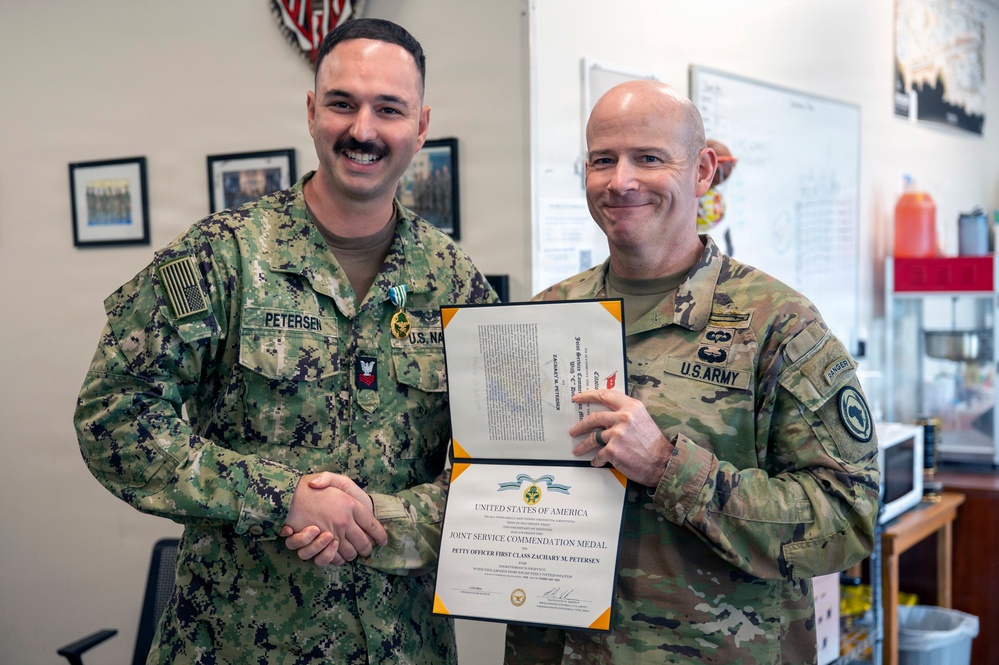 Sailor Spotlight: LS1 Petersen receives Joint Service Commendation Medals