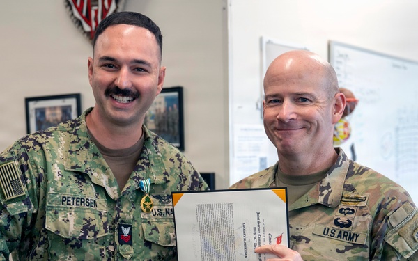 Sailor Spotlight: LS1 Petersen receives Joint Service Commendation Medals