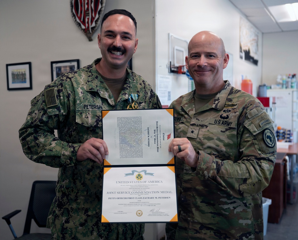 Sailor Spotlight: LS1 Petersen receives Joint Service Commendation Medals