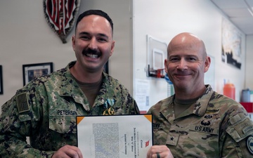Sailor Spotlight: LS1 Petersen receives Joint Service Commendation Medals