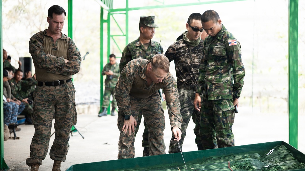Task Force Ashland Marines, Sailors Conduct Combined Arms Live Fire Exercise Rehearsal After Action Brief During Exercise Cobra Gold 26