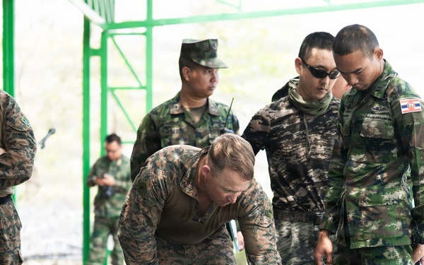 Task Force Ashland Marines, Sailors Conduct Combined Arms Live Fire Exercise Rehearsal After Action Brief During Exercise Cobra Gold 26