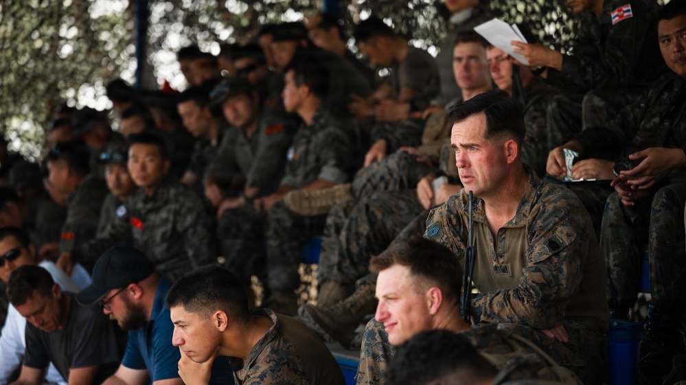 Task Force Ashland Marines, Sailors Conduct Combined Arms Live Fire Exercise Rehearsal After Action Brief During Exercise Cobra Gold 26