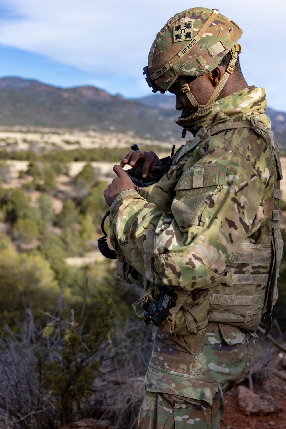 U.S. Army Soldier perform tests on denied, degraded, intermittent, or limited equipment
