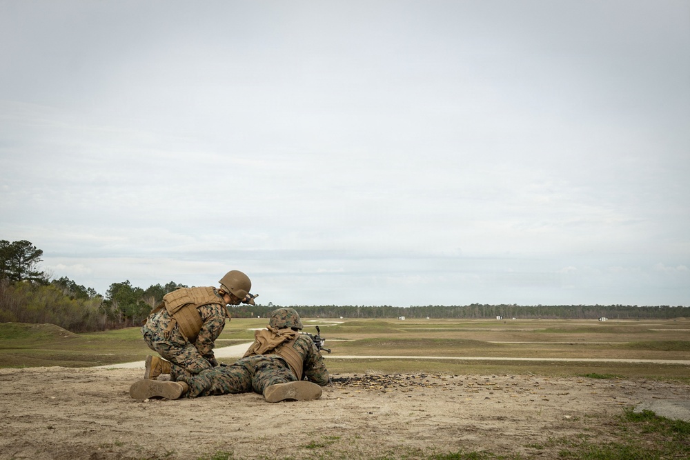 Marines with 2nd Maintenance Battalion Conduct Live-Fire Machine Gun Range
