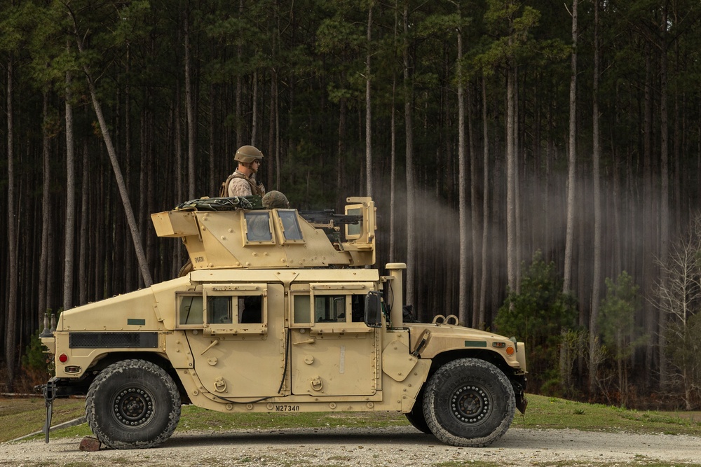 Marines with 2nd Maintenance Battalion Conduct Live-Fire Machine Gun Range