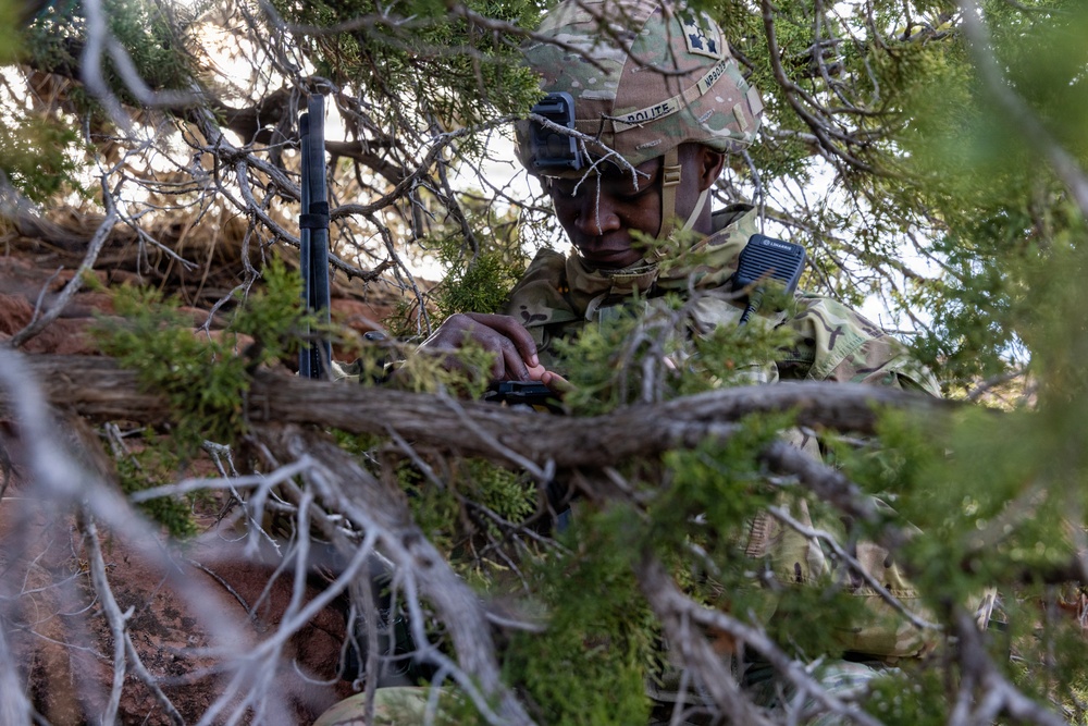 U.S. Army Soldier perform tests on denied, degraded, intermittent, or limited equipment