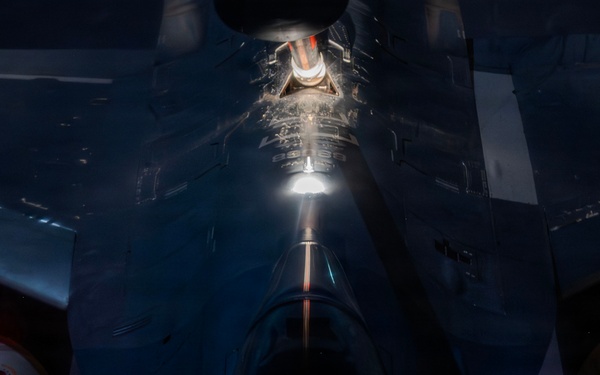 F-16E Fighting Falcon Aerial Refuels during Operation Epic Fury