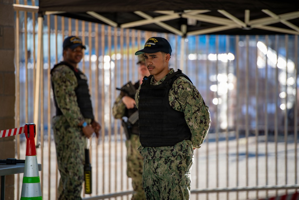 Sailor Stands Security Watch