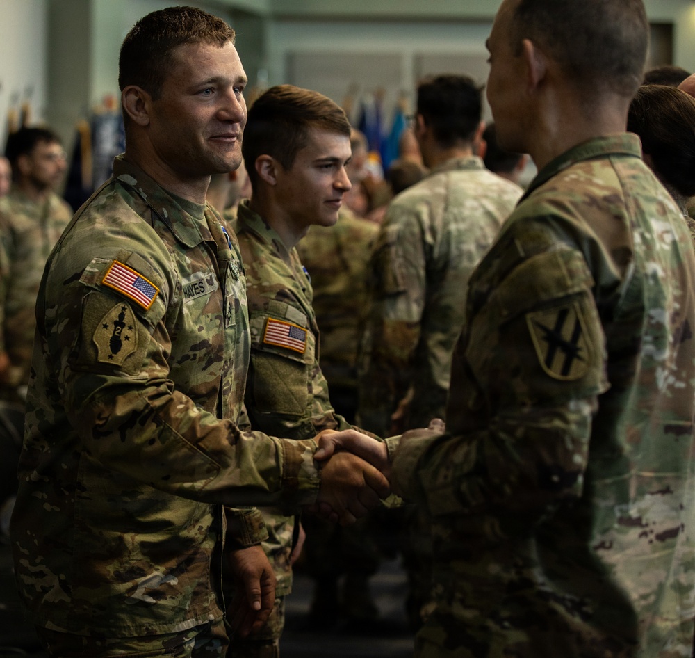 NCO of the Year Shakes Hands
