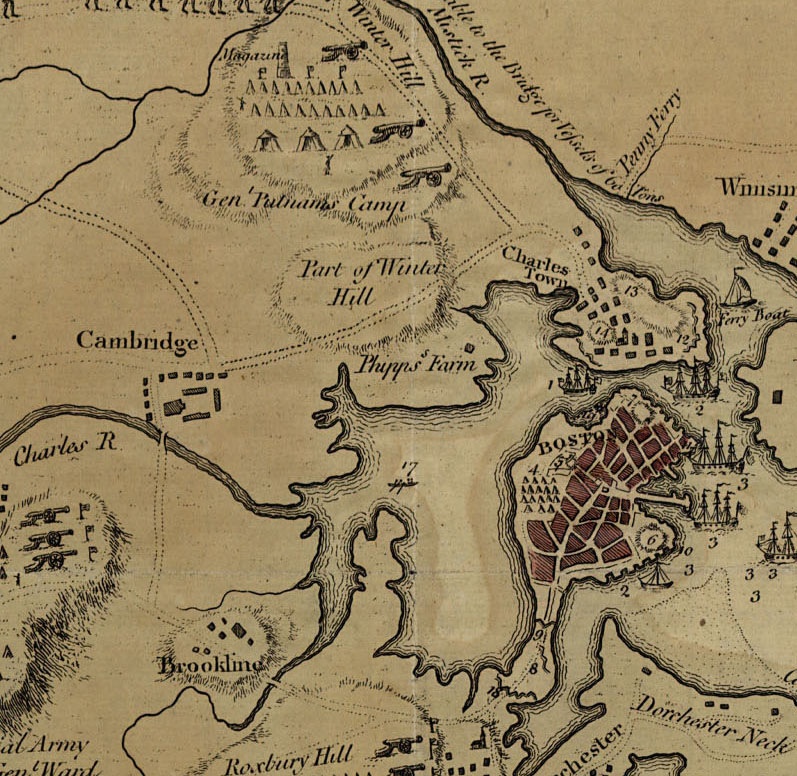 Map of the siege of Boston