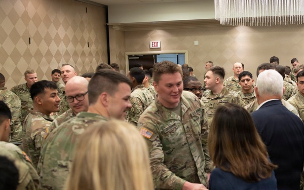 Former vice president Mike Pence visits JTF-DC Soldiers