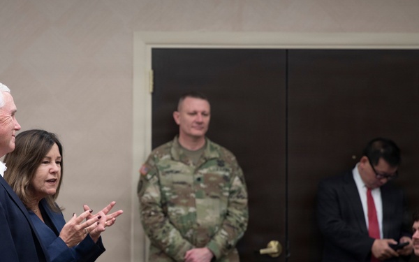 Former vice president Mike Pence visits JTF-DC Soldiers