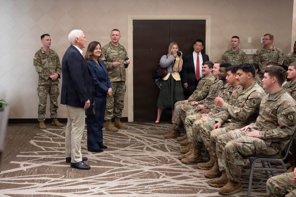 JTF- Former Vice President Mike Pence Visits Indiana National Guardsmen