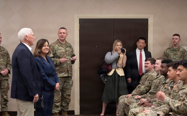 JTF- Former Vice President Mike Pence Visits Indiana National Guardsmen