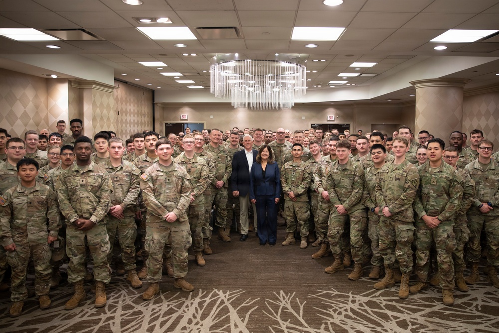 Former vice president Mike Pence visits JTF-DC Soldiers