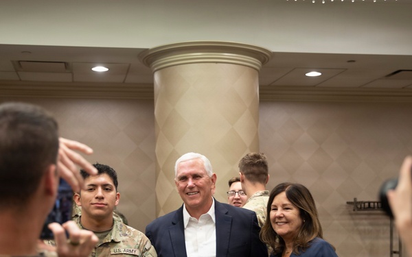 Former vice president Mike Pence visits JTF-DC Soldiers