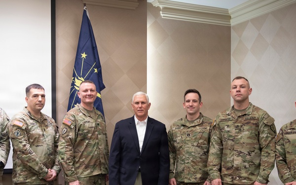 Former vice president Mike Pence visits JTF-DC Soldiers