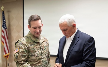 Former vice president Mike Pence visits JTF-DC Soldiers