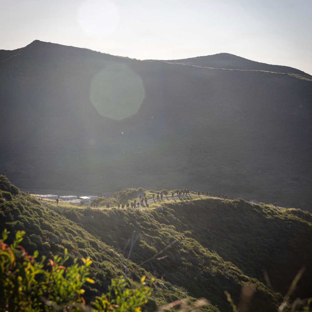 9th Comm Bn Marines conduct conditioning hike