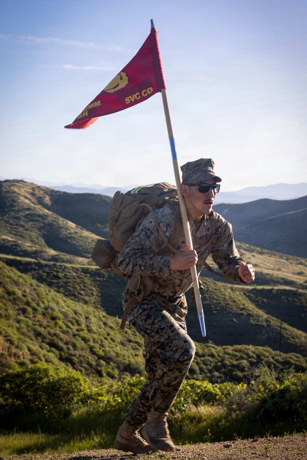 9th Comm Bn Marines conduct conditioning hike