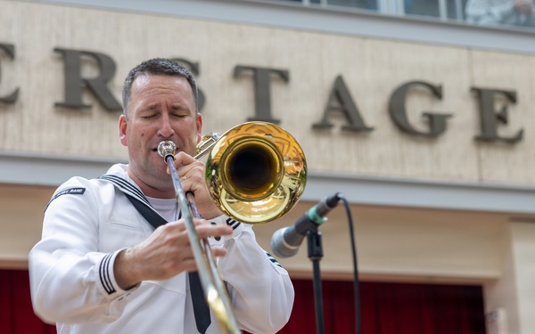 Pacific Fleet Band Sailors perform at Ala Moana Centerstage during Navy Week Hawai’i 2026