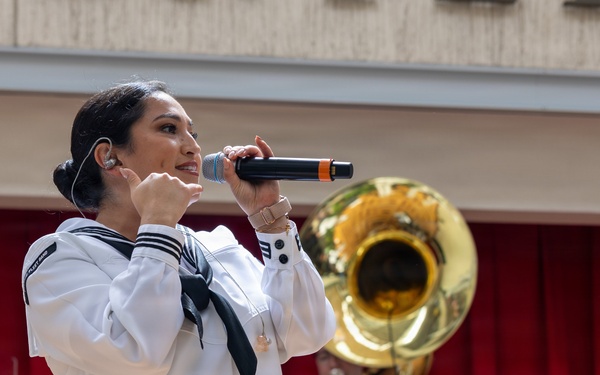 Pacific Fleet Band Sailors perform at Ala Moana Centerstage during Navy Week Hawai’i 2026