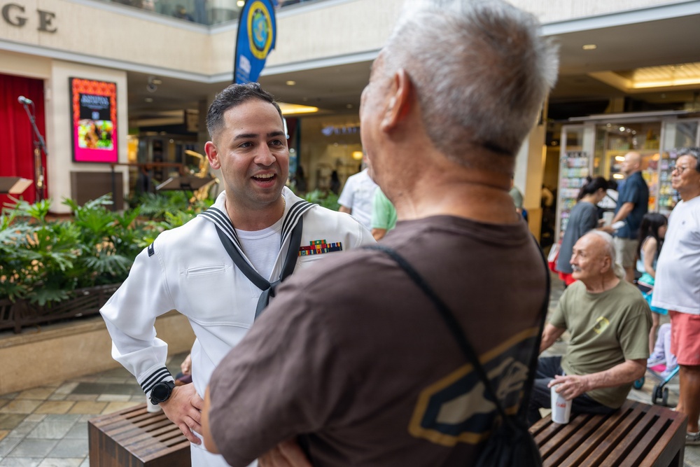 Pacific Fleet Band Sailors perform at Ala Moana Centerstage during Navy Week Hawai’i 2026