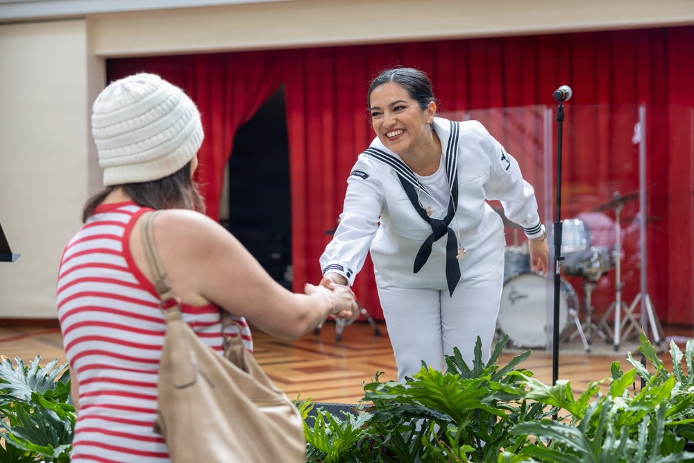 Pacific Fleet Band Sailors perform at Ala Moana Centerstage during Navy Week Hawai’i 2026