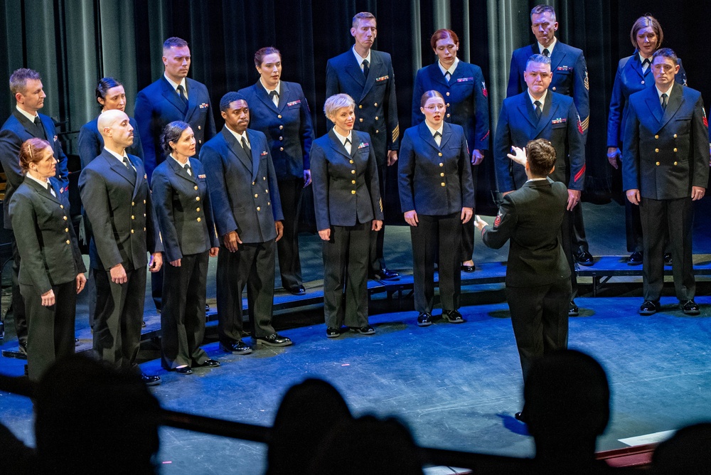 The US Navy Band Sea Chanters perform at the Fredonia Opera House