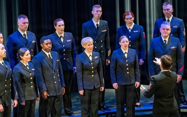 The US Navy Band Sea Chanters perform at the Fredonia Opera House