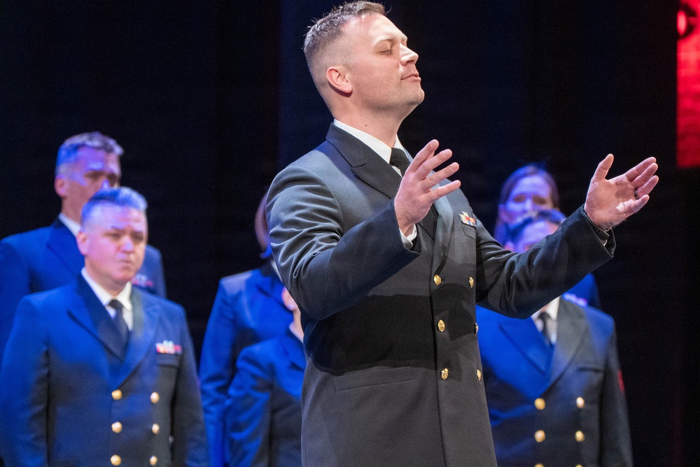 The US Navy Band Sea Chanters perform at the Fredonia Opera House