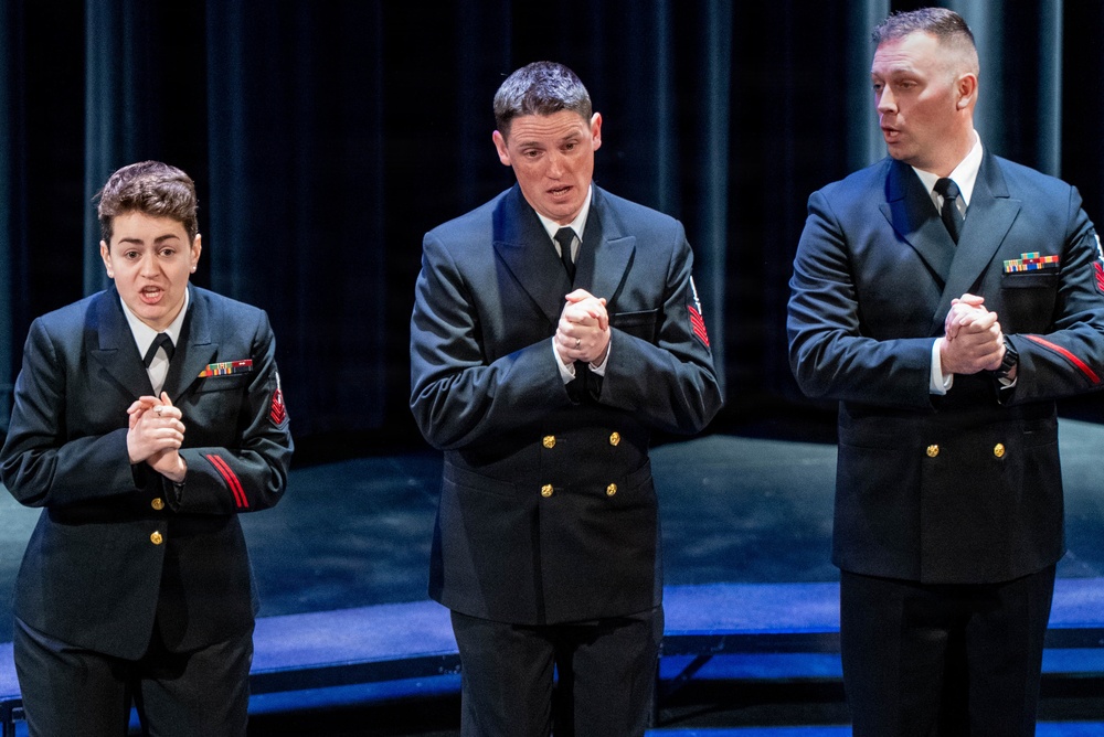 The US Navy Band Sea Chanters perform at the Fredonia Opera House