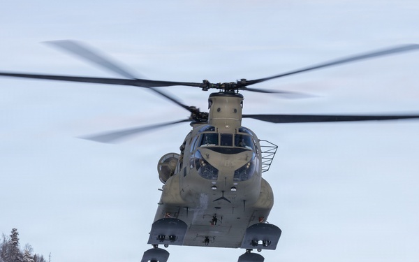 AKARNG Chinook aviators fly over Knik Glacier