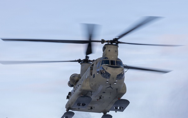 AKARNG Chinook aviators fly over Knik Glacier