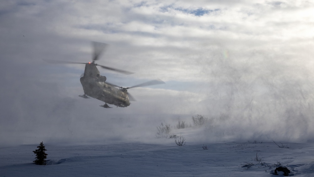 AKARNG Chinook aviators fly over Knik Glacier