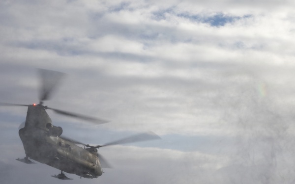 AKARNG Chinook aviators fly over Knik Glacier
