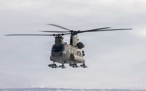 AKARNG Chinook aviators fly over Knik Glacier