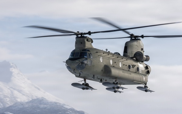 AKARNG Chinook aviators fly over Knik Glacier