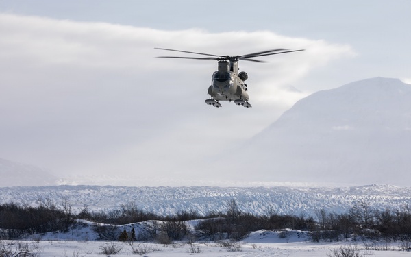 AKARNG Chinook aviators fly over Knik Glacier