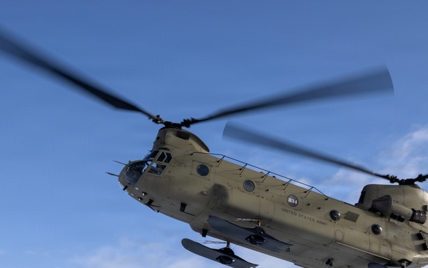 AKARNG Chinook aviators fly over Knik Glacier
